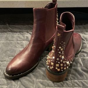 Burgundy Studded Sam Edelman Dover Boots!